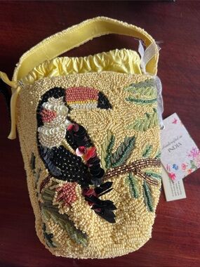 Viral Beaded Mini Bag with Toucan Embellishment, tropical summer, vacation vibes
